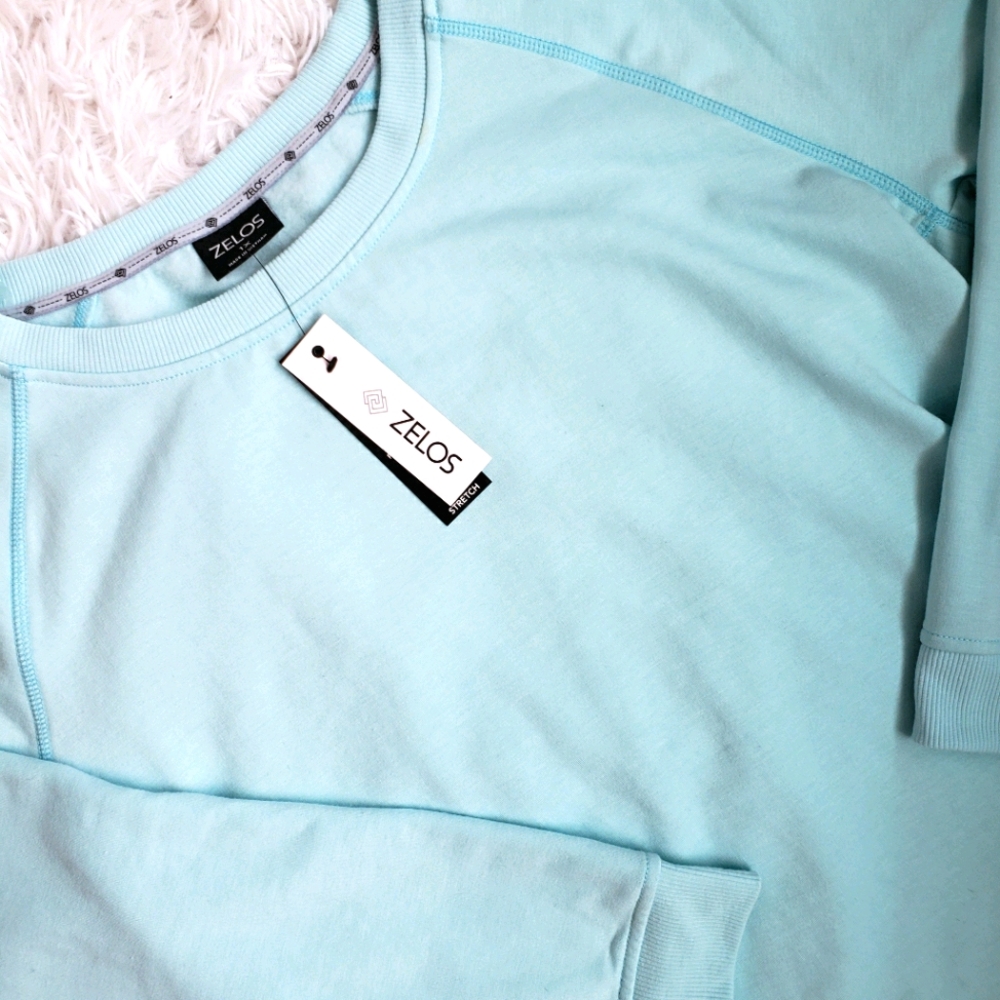 Zelos Women's 1X Plus Blue Sweatshirt NWT